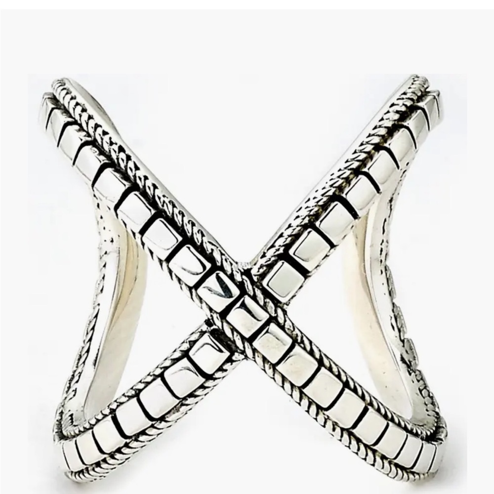 NWOT Samuel B. Silver Square Cut X Ring